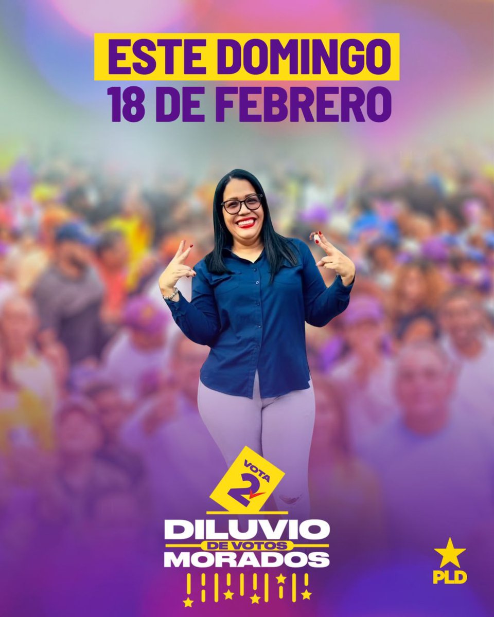 *¡URGENTE, #PLD!* 

¡Bueno, no tan urgente! 😁

Este domingo 18, bien temprano, ¡vamos todos a votar #MoraoEnTodo, en la casilla #2 por los candidatos del #PLDconAbel!

Si deseas un arte igual, con un #DiluvioDeVotosMorados, y así subir a tus redes, ¡abajo está el WhatsApp!