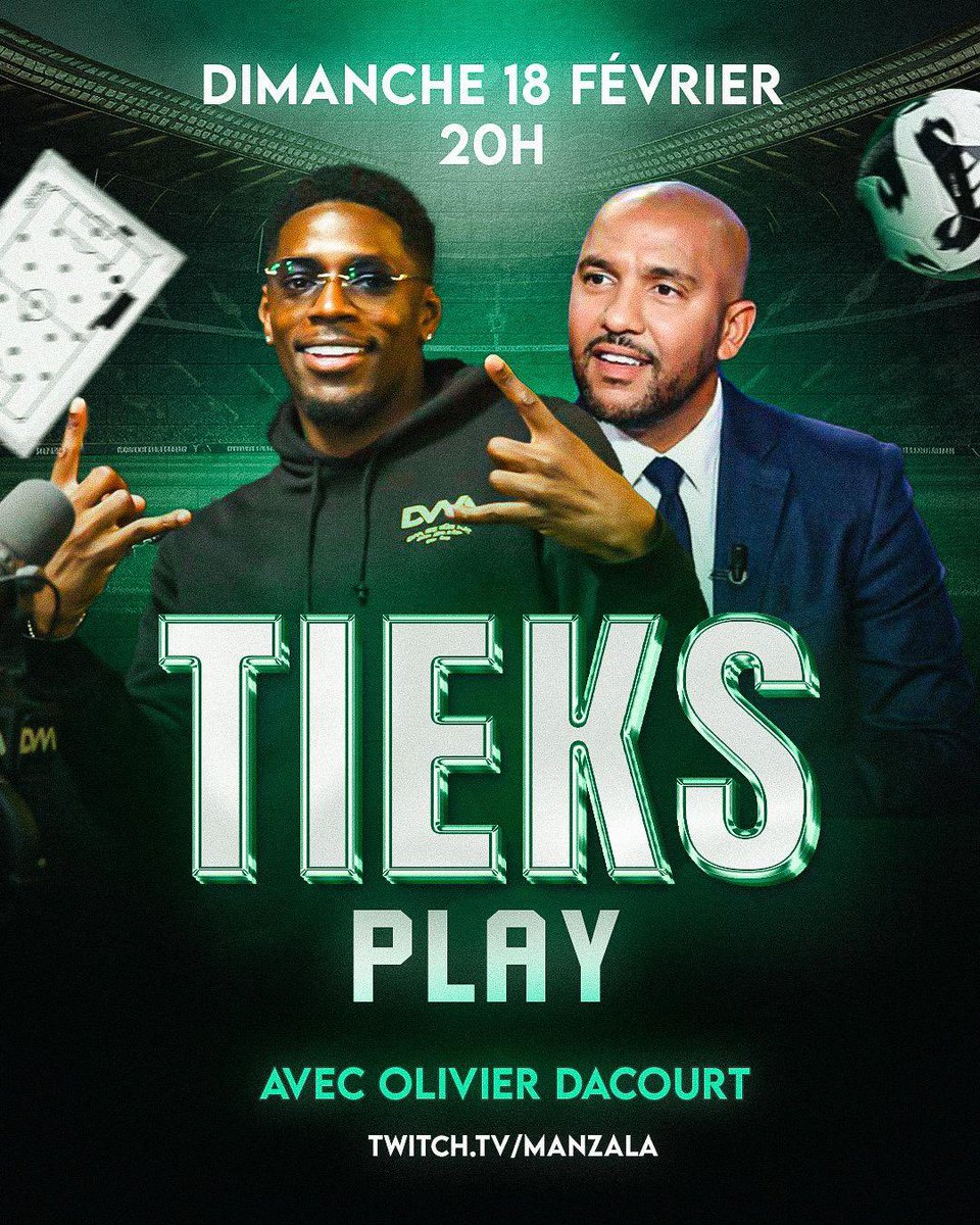 RENDEZ VOUS LE 18 FÉVRIER SUR MA CHAÎNE AVEC LE BIG <a href="/dacourtolivier/">Dacourt Olivier</a> POUR LA 1ER DU TIEKS PLAY. 
LIIIN ⚫️🟡

 ( mettez sous ce tweet si vous avez des questions je choisirais des interessante pour l’émission)