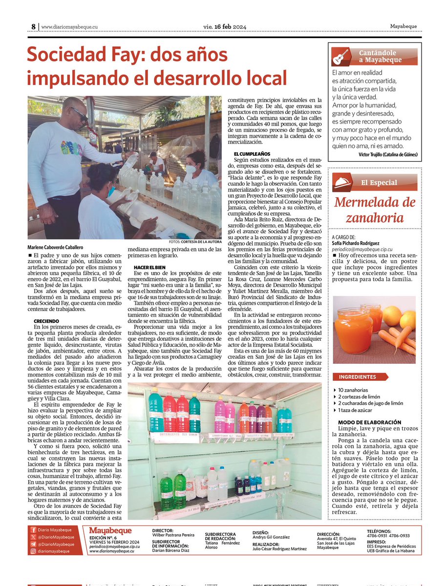 DiarioMayabeque's tweet photo. Más de la edición No. 6 de nuestro #DiarioMayabeque en este 2024. Para #QueNadieQuedeAtras
#JuntosPorMayabeque https://t.co/o1ybhH53DV
