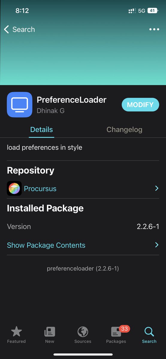 بعد الجلبريك لازم تثبت هالأداتين 

اولاً EleKit من سورسها
بعدها ريبوت ثم تدخل سيلو وتثبت 
PreferenceLoader

و كذا حلوين 👍

#دوبامين