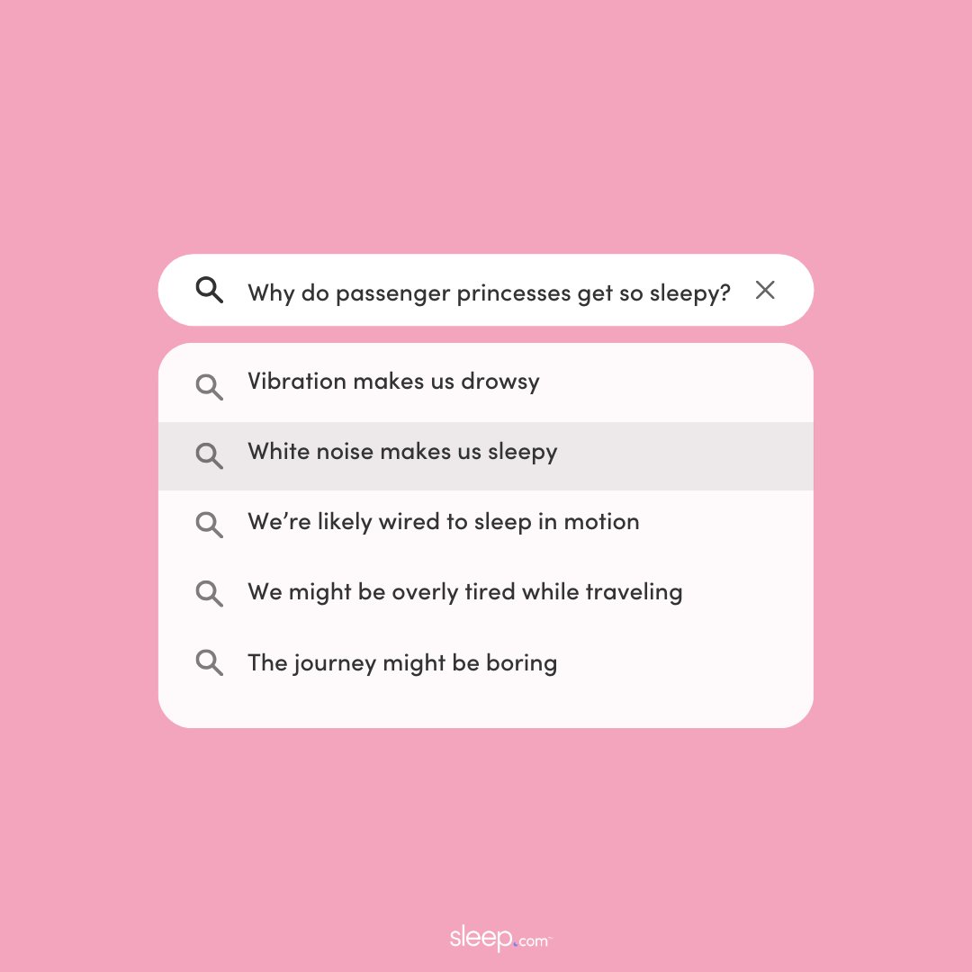 Riding in a vehicle of any kind can make you feel sleepy. Tap the link to read about the science behind passenger princess sleepiness 👑 sleep.com/travel/fall-as…
