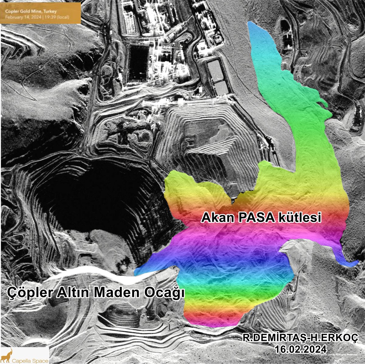 "FELAKETİN BOYUTU !"

13 Şubat 2024 günü #Erzincan İliç Çöpler altın maden ocağında meydana gelen İNSAN-KÖKENLİ PASA yenilmesi/akması olayının Capella Space uzay şirketi tarafından yüksek çözünürlüklü çok ayrıntılı SarRadar uydu görüntüsünü yayınladı

400 bin kamyon yığamazsınız.