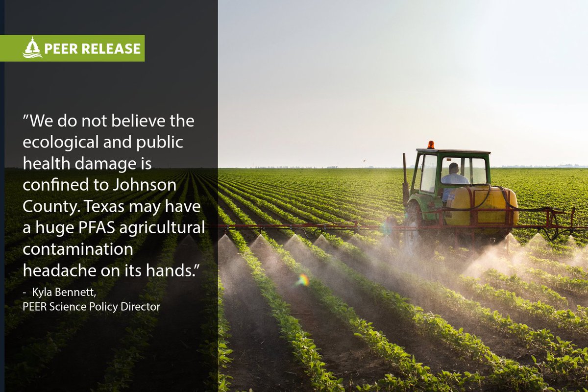 PEERorg's tweet image. Toxic chemicals in fertilizers made from sewage sludge are linked to dead livestock and fouled groundwater on farms in Johnson County, TX.

Read the release: ow.ly/RsgQ50QCNlV

#biosolids #pfas #agriculture