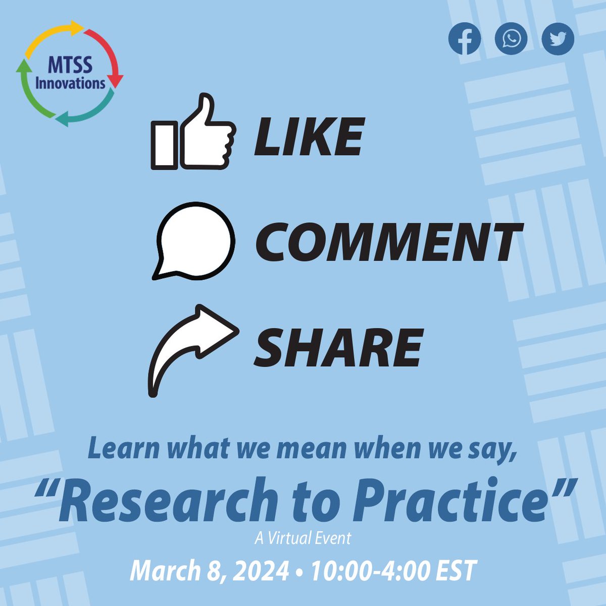 📷 MTSS Innovations Conference 2024
28 Years of #Research to #Practice
Mar 8, 2024
mtss-innovations.com

#Educators #Teachers #MTSSInnovations #MTSS #VirtualLearning #Education #conference2024