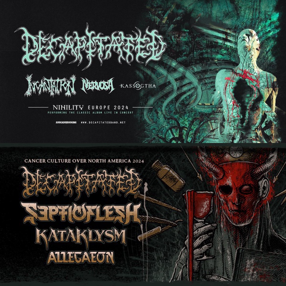 Tickets and very limited VIP upgrades are available on both tours! Who wants to join us on stage during the soundcheck? 🎸🥁🎸🎤

🤜 Decapitatedband.net/tour

#decapitated #decapitatedband #vipupgrade #tour #nationalactsvip