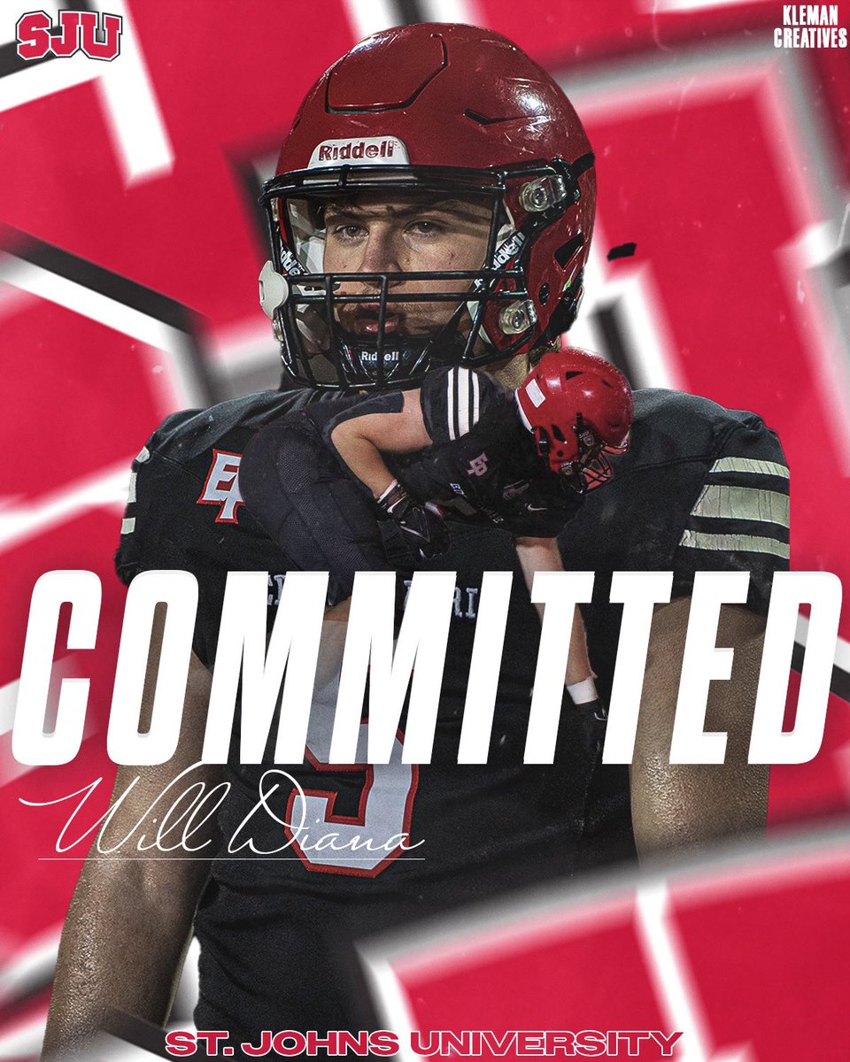 Will_diana05's tweet photo. Blessed to announce my commitment to @SJUJohnnies! @SJUFBCoachDumo @SJUGaryFasching @FootballEPHS https://t.co/zAg9yUmGw2