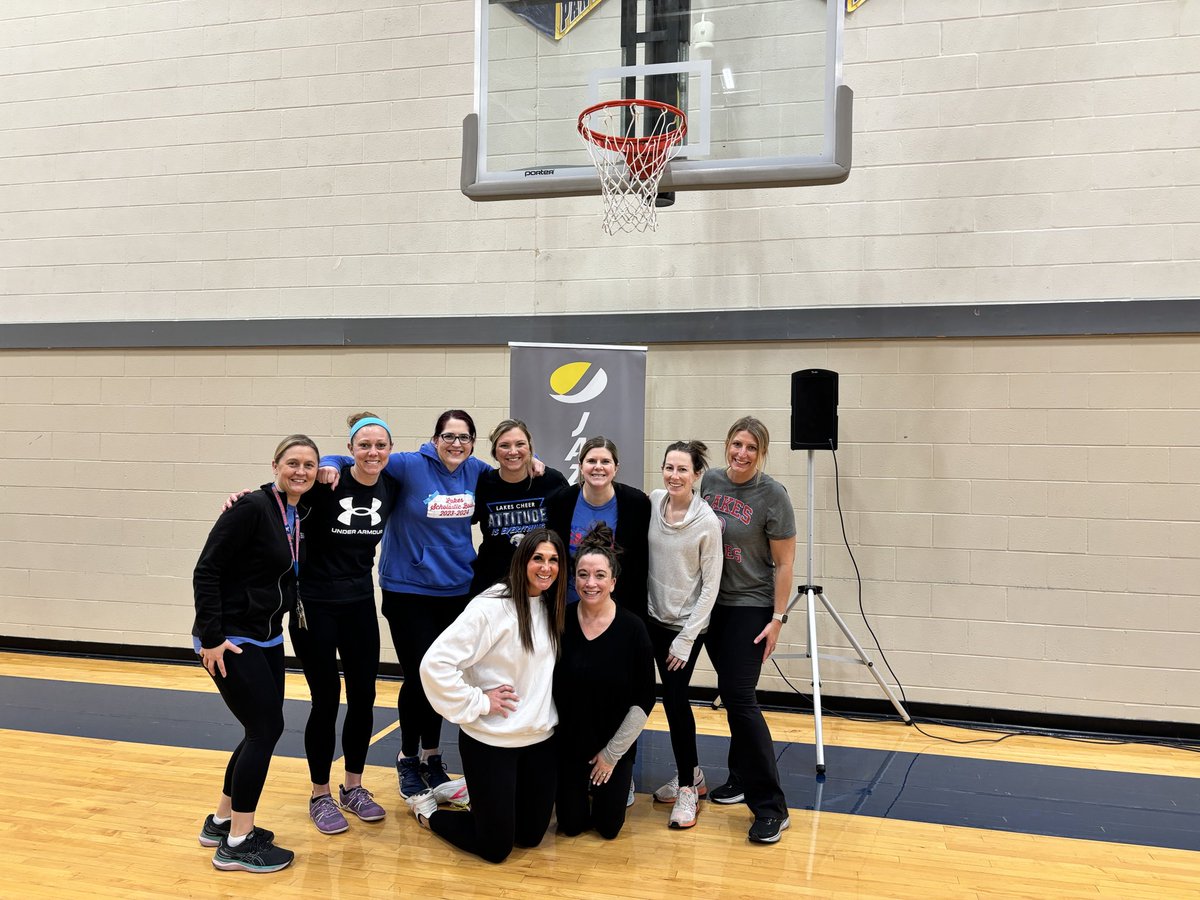 Lakes teachers staying healthy! 🦅💙 🙆‍♀️ #FeBRRuaryLakes