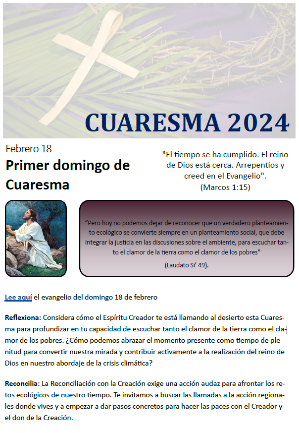 CasaComunSLP's tweet photo. Bendecido viernes,

Recuerda ofrecer tu Via Crusis hoy, por nuestra casa común, https://t.co/27OxKA67eT.

Este primer domingo de cuaresma, reflexiona en tu capacidad de escuchar tanto el clamor de la tierra y de los pobres.

#Cuaresma2024 #casacomunslp  #LaudatoSI #LaudateDeum https://t.co/EZk71pkBTS