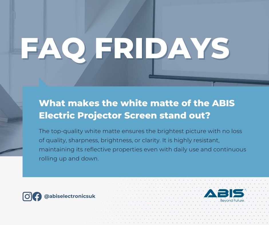abiselectronics's tweet photo. Welcome to another FAQ Day!

This time, we're addressing some frequently asked questions about the ABIS Electric Projector Screen.

Got other inquiries about our Projector Screens? Drop them below! 🌐🔍 #ABISFAQ 

Order here: https://t.co/oJS22aQcdq https://t.co/BPcPYGHnzj