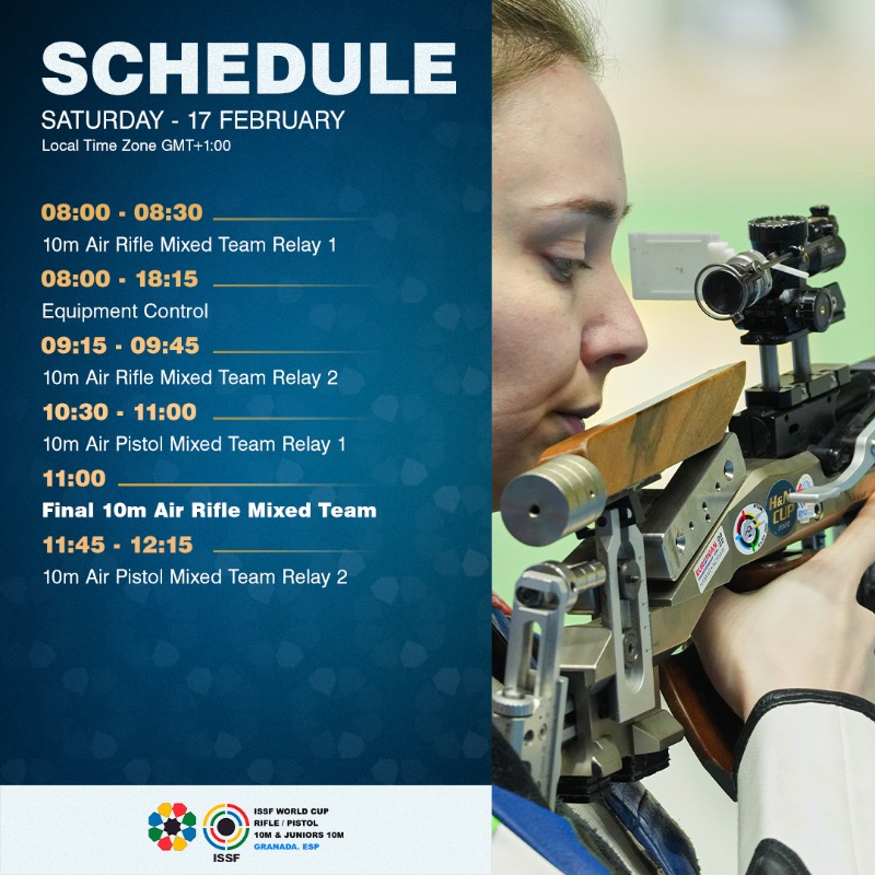 issf_official's tweet photo. More Senior #WorldCup Finals coming up. Who will win gold today? 👀

#ISSFWorldCup | #ISSFGranada