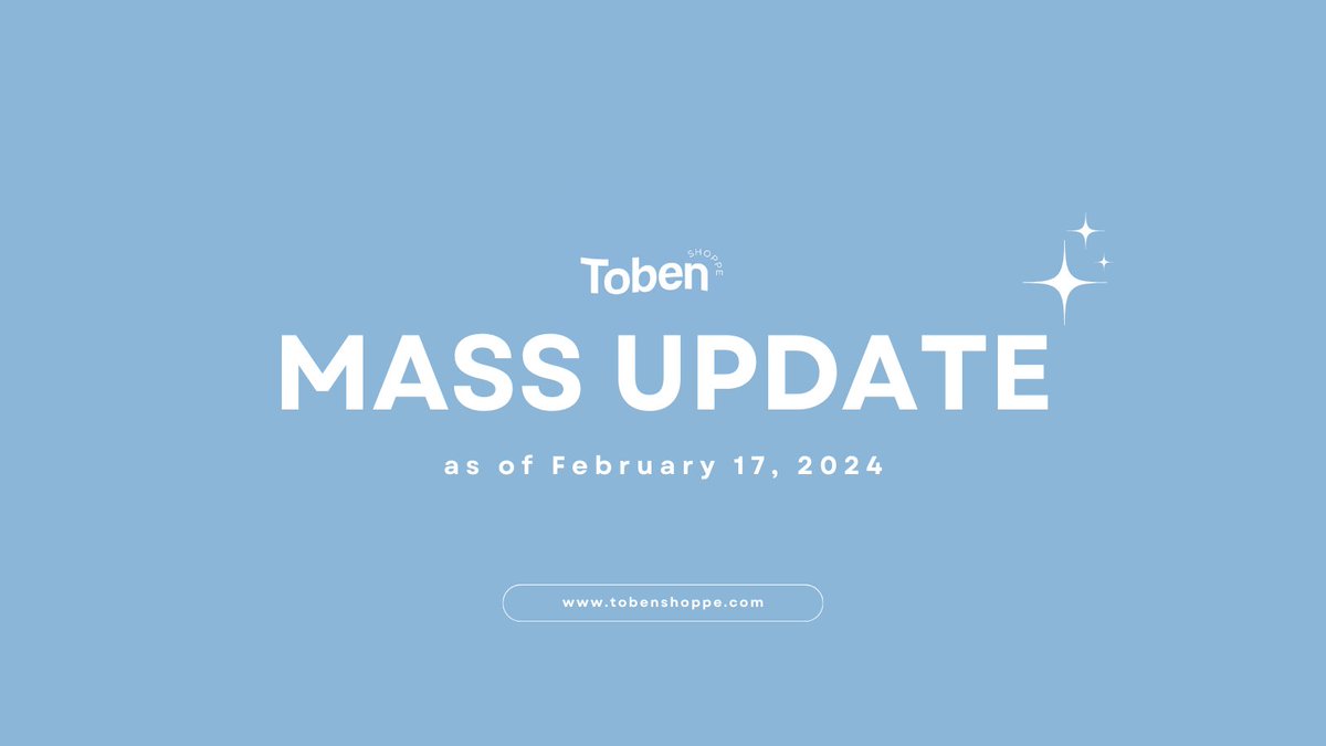 thetobenshoppe's tweet photo. #TobenShoppe_Update

MASS UPDATE as of February 17, 2024 ♡

~ Long post ahead https://t.co/XxblBuUYH2
