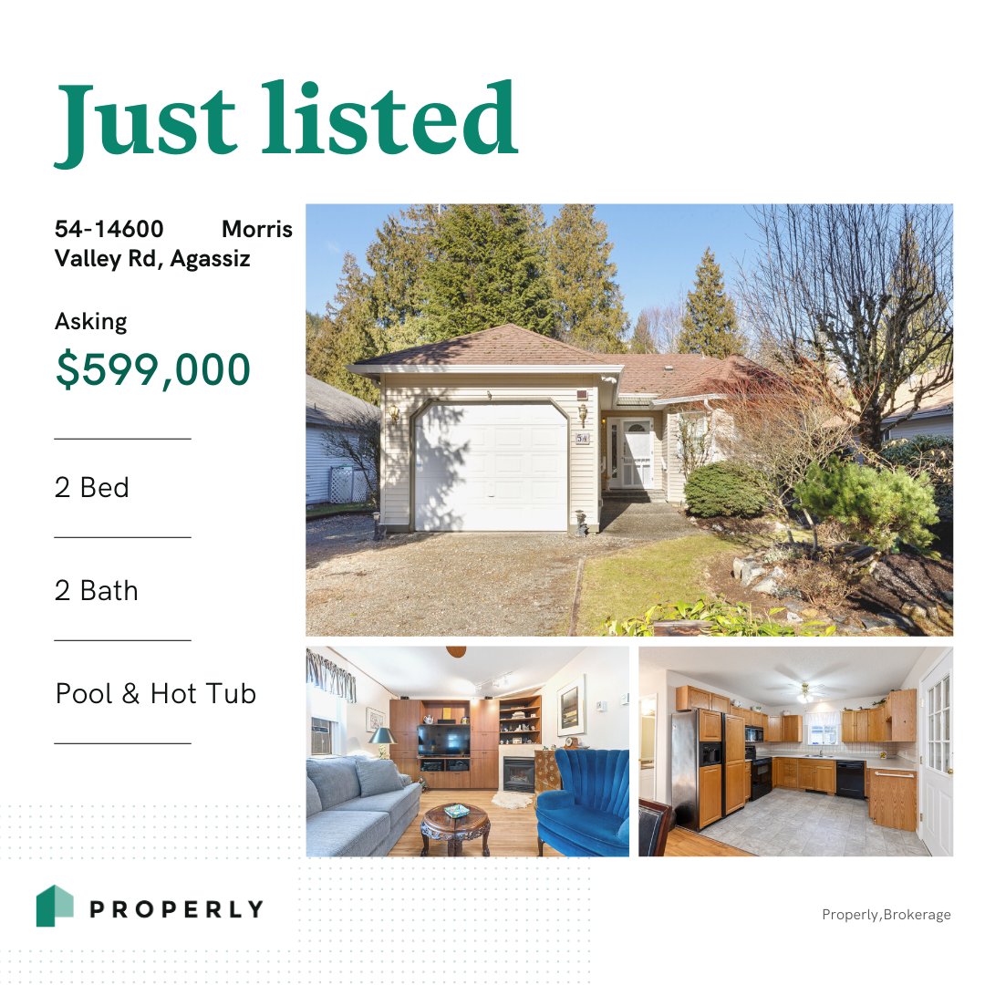 nmaini's tweet photo. Just Listed! 54 - 14600 Morris Valley Road

Welcome to Tapadera Estates, nestled along the picturesque shores of the Harrison River. This 2 bed &amp; 2 Bath Rancher is perfect for year-round living or serves as an ideal lock-and-go vacation retreat. 1100 square feet of living space! https://t.co/6TutqOqZJW