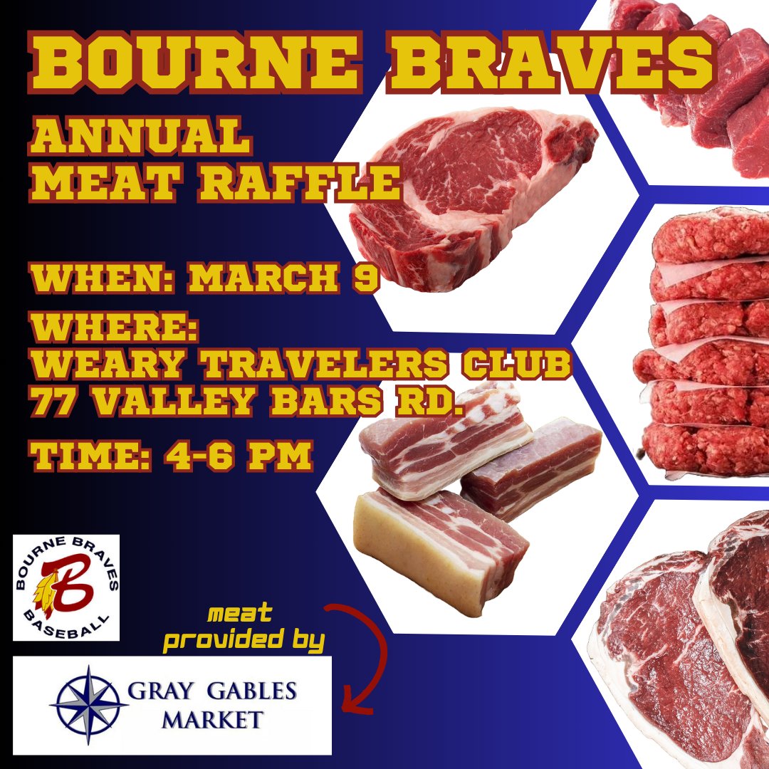 Mark your calendars and be at the Weary Traveler's Club on 77 Valley Bars Road on March 9! #gobravos