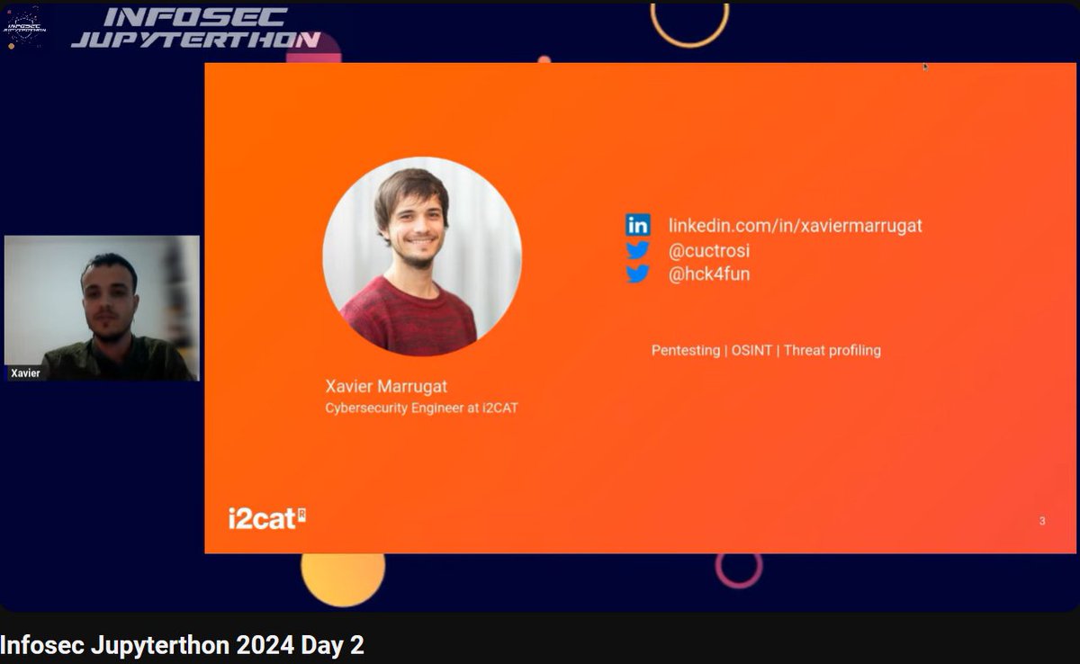 On now Xavier Marrugat: 'Unveiling the Power of Google Dorks: A Stealthy Approach to Employee and Email Discovery in OSINT' Join us live aka.ms/JupyterthonLiv… Join the discussion aka.ms/JupyterthonDis…