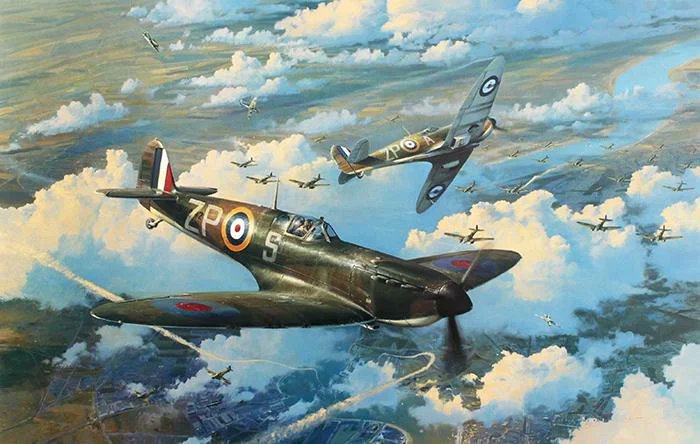 Height of the Battle 
Artist: Robert Taylor

#Spitfire #BattleofBritain #Luftwaffe #fighteraircraft #theaviationart #theaviationartofficial #Paintings #Artwork #Airplane #Planes #warbird #carrierplanes #militaryhistory #fighteraircraft #aviationpic #airforce #flight #plane #art