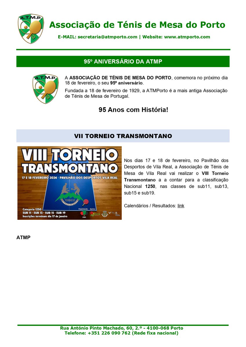 ATMPorto's tweet photo. Atividade de fim de semana da ATMP https://t.co/1xLn5ISTqQ