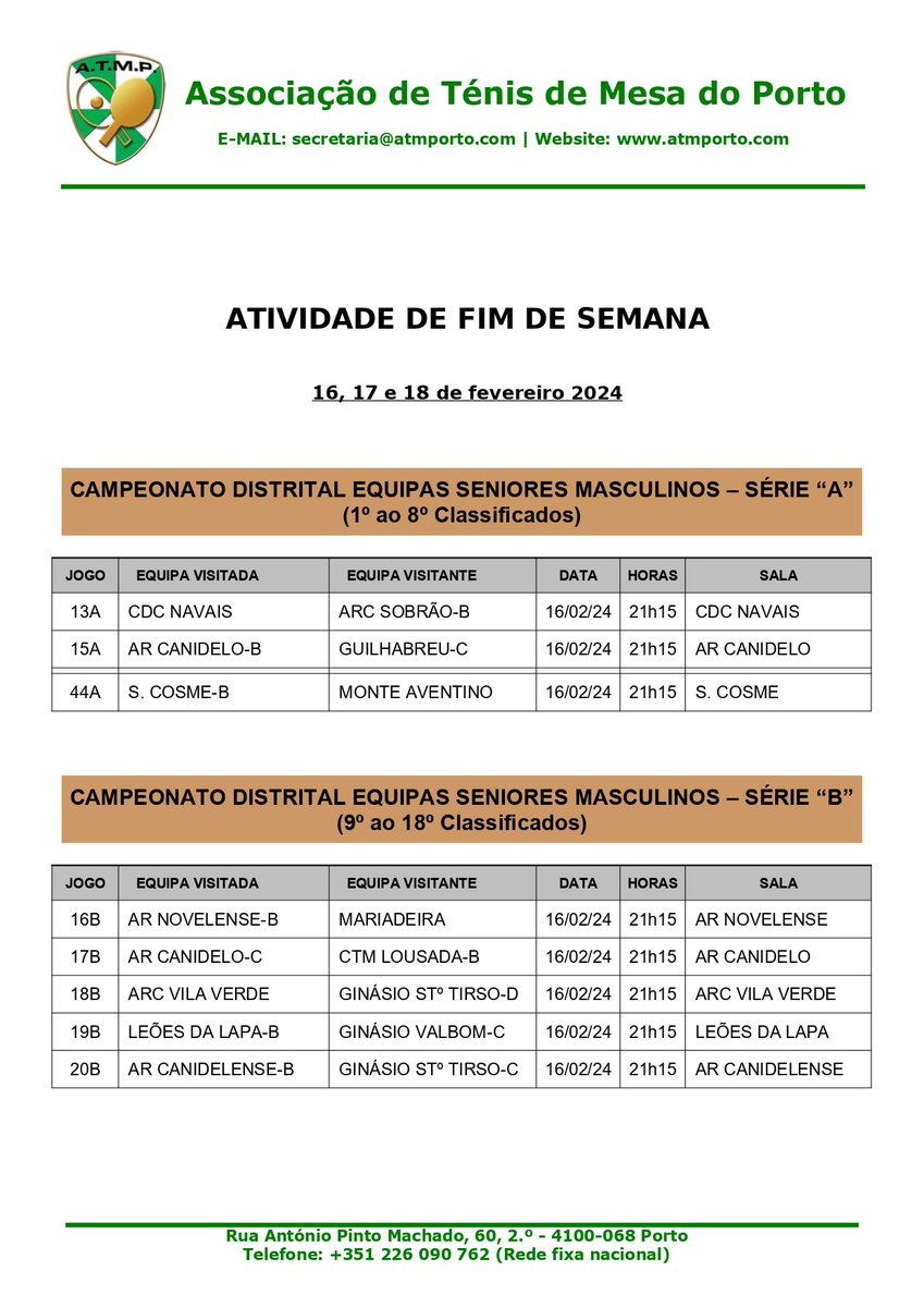 ATMPorto's tweet photo. Atividade de fim de semana da ATMP https://t.co/1xLn5ISTqQ