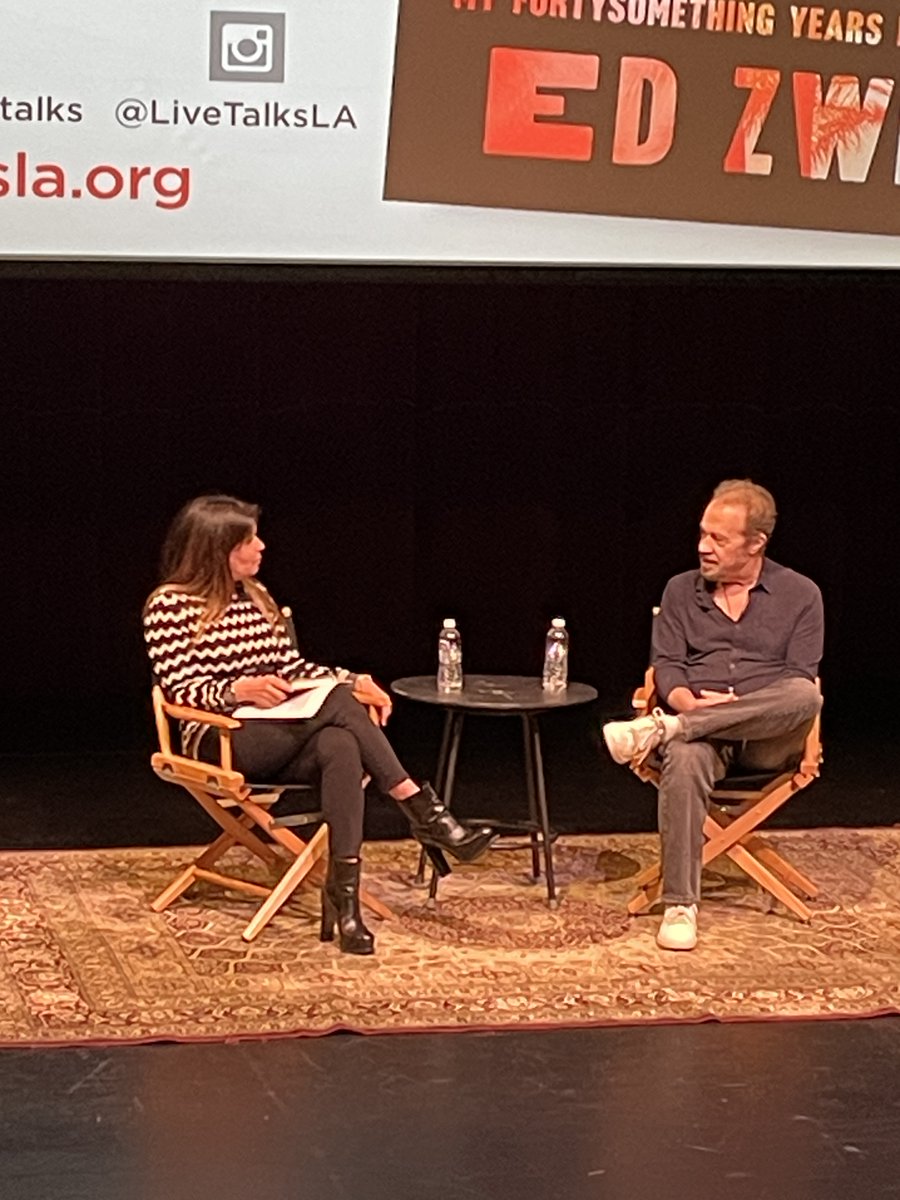 .@edzwick1 Great talk last nite w/ @PattyJenks on the art & business of directing at @LiveTalksLA. 'You think you're making the movie, but it's making you.' Virt vu tix (2/19) & signed bks livetalksla.org/events/ed-zwic…