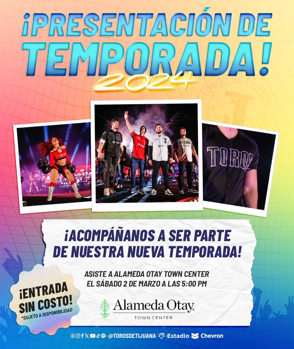 TorosDeTijuana's tweet photo. ¡VEN Y CONOCE NUESTROS NUEVOS UNIFORMES! 🤩🎉👏🏼 ¡NO TE LO PUEDES PERDER! 💥🪩💥¡TE ESPERAMOS! https://t.co/jRhAfCMwTf