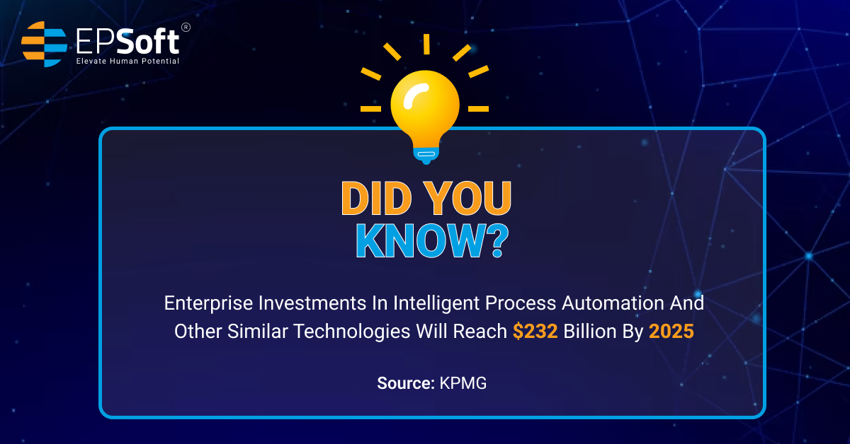 EPSoftHQ's tweet photo. With the anticipated growth in #RPA adoption in the coming years, the intelligent process automation market is expected to expand as individuals seek more intelligent functionality in their RPA processes.

#FridayFacts #Automation #IntelligentAutomation #EPSoft https://t.co/XG0z7SAvOV