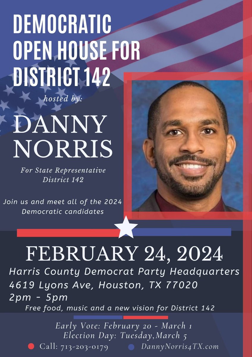 Calling all residents of Texas House District 142 and all candidates looking to represent them to join us on Saturday, February 24th, at the Harris County Democratic Party Headquarters. We look forward to seeing you there.