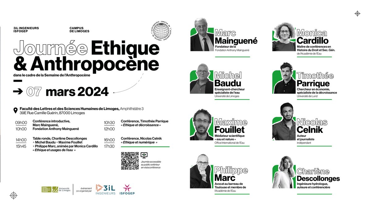 🗓 Le 7 mars aura lieu une grande journée éthique à la Faculté des Lettres et des Sciences Humaines dans le cadre de la semaine de l’#anthropocène organisée par @3il_ingenieurs. Plus d’infos 👉 swll.to/MsRc2h6