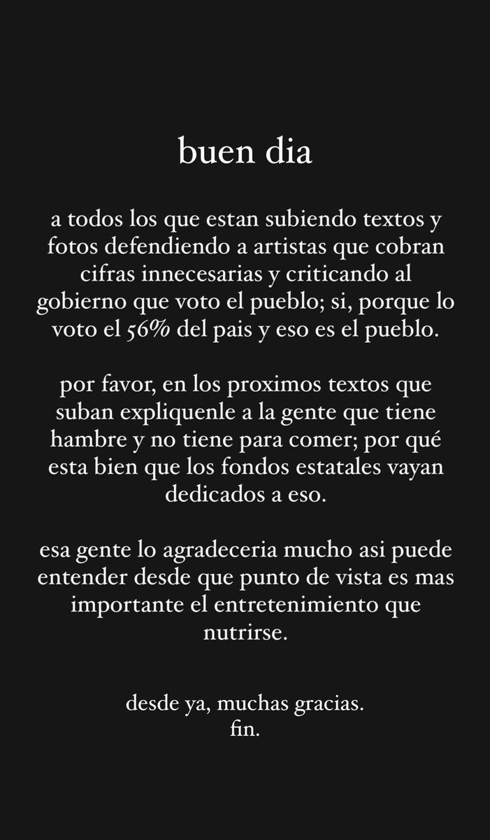 melabalbiavalo1's tweet photo. Leí esto en Instagram y nada me pareció más cuerdo (no defiendo a Milei porque claramente lo que salió a decir está mal, pero de ahí a defender a Lali🤌🏼) https://t.co/Nf7PgkRqL3