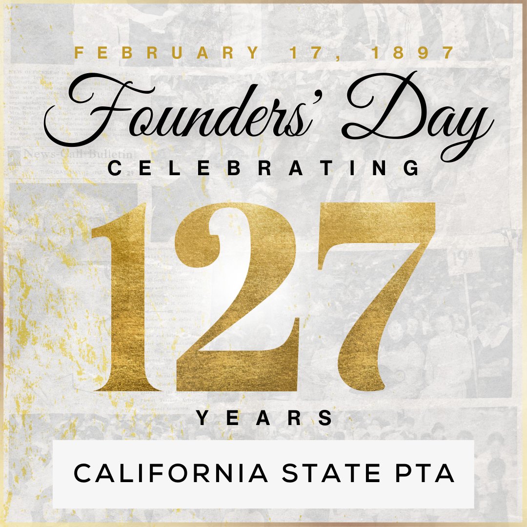On Founders’ Day, we celebrate PTA’s remarkable founders who committed their efforts to enhancing the lives and futures of all children. Visit the Founders' Day link on our website to learn more about our legacy of advocacy.
 
#PTA4Kids #FoundersDay #127YearsofAdvocacy
