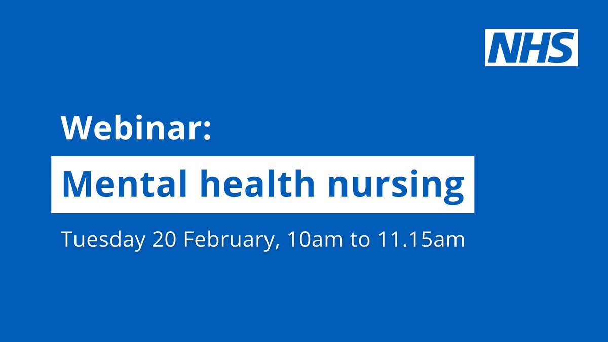 Our next mental health nursing webinar is on Tuesday 20 February. Join @NursingEmma and guest speakers to explore psychosocial interventions training and workforce wellbeing. Sign up. ⬇️ #teamCNO events.england.nhs.uk/events/mental-…