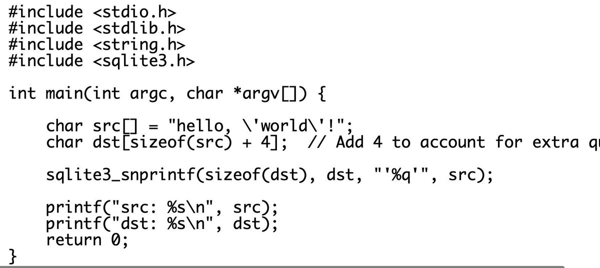 0xor0ne's tweet image. This was an excellent blog post by Andreas Kellas (@trailofbits) on exploiting SQLite implementations of the printf functions (CVE-2022-35737)

blog.trailofbits.com/2022/10/25/sql…

#sqlite #infosec #cybersecurity