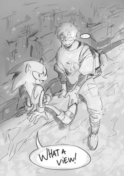 [ OC / Sonic ]I think Cameron and Sonic would be such good friends I got kinda emotional af drawing these 