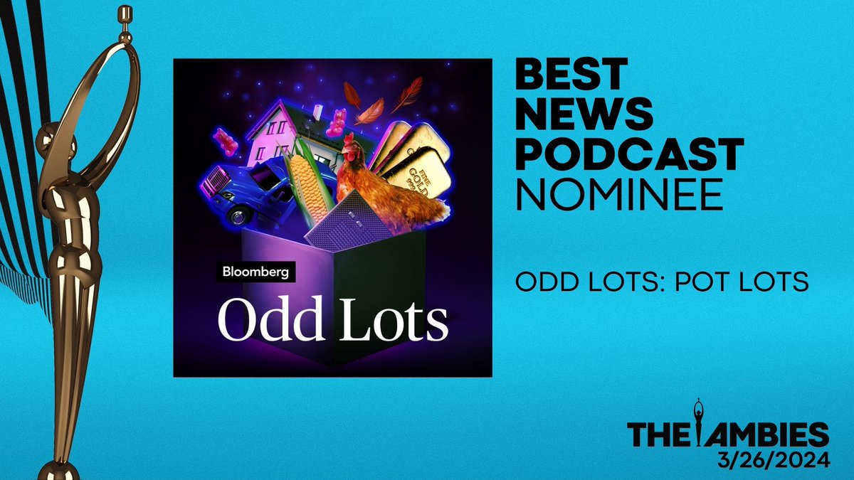 Odd Lots is nominated for best news podcast at the Ambies!!! #humblebrag if you're a member of the @podcastacademy please vote!!