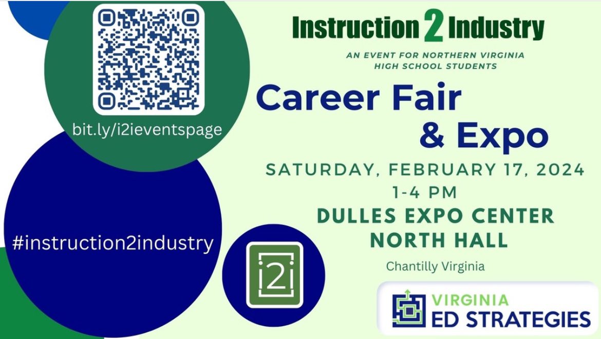 Edison Academy FCPS (@edisonacademy) on Twitter photo Don’t forget the Instruction 2 Industry Career Expo and Job Fair is February 17th! The location is the Dulles Expo Center, North Hall from 1-4pm! 
This is a regional event! Use the QR code provided on the post to register ahead of time!
#cte #ctemonth #wbl #hqwbl Don’t forget the Instruction 2 Industry Career Expo and Job Fair is February 17th! The location is the Dulles Expo Center, North Hall from 1-4pm! 
This is a regional event! Use the QR code provided on the post to register ahead of time!
#cte #ctemonth #wbl #hqwbl