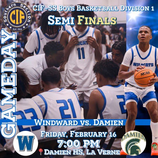 D1 Southern Section Semi Final Vs Damien On The Road 📍7pm Tip Off. #GoCats
