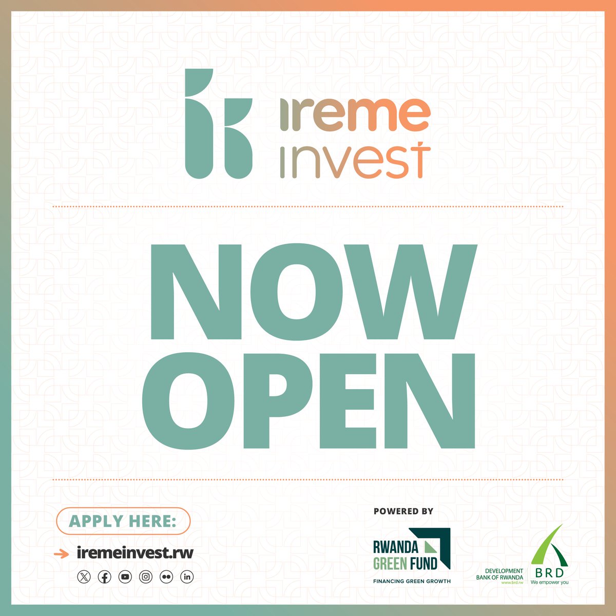 IremeInvest's tweet photo. Businesses in Rwanda can apply to #IremeInvest through either the Project Preparation Facility managed by the @GreenFundRw or the Credit Facility managed by the @brdbank

Learn More on https://t.co/nyh3Cvf5pi 

#GreenRwanda��🇼 | #InvestinRwanda https://t.co/iLE037ullj