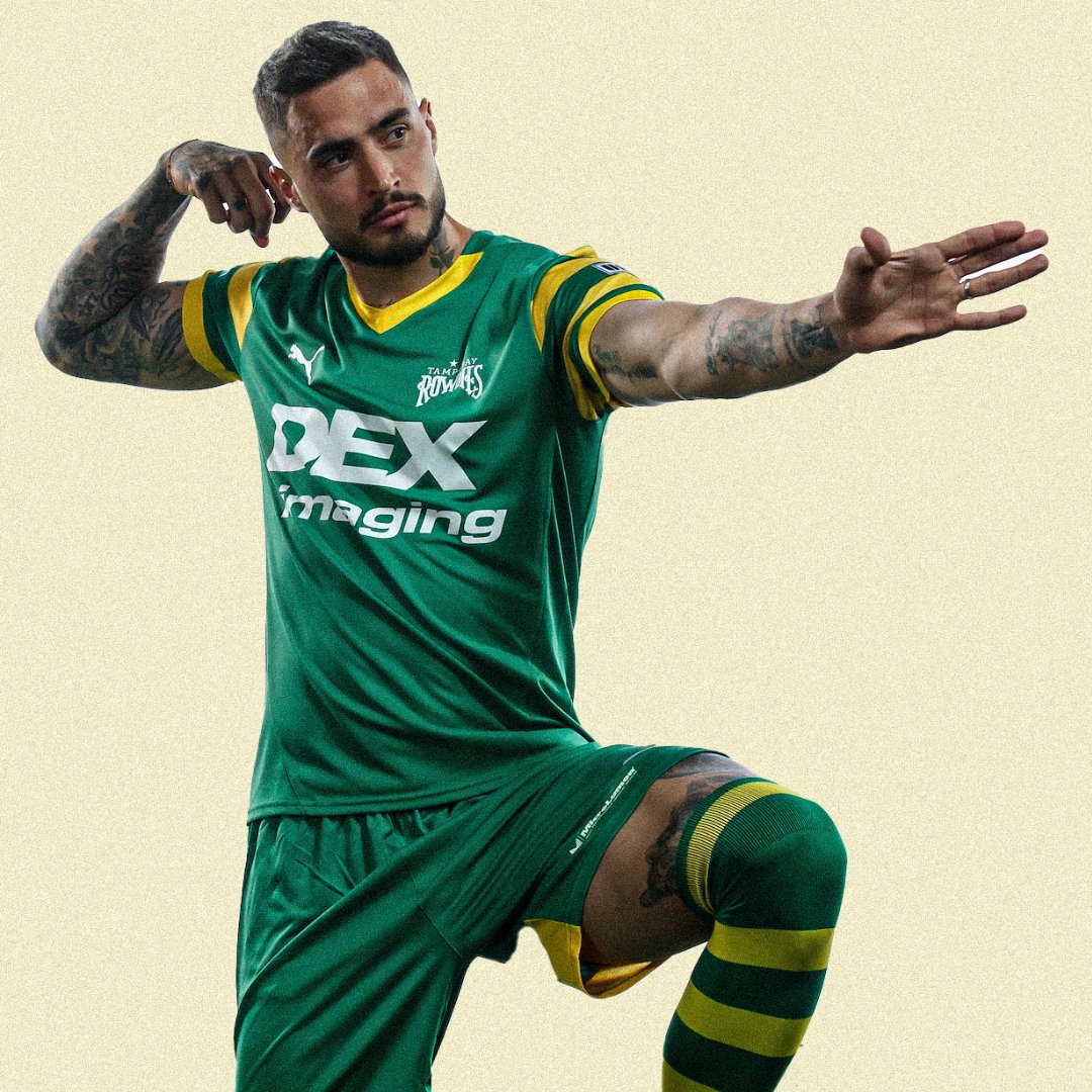 USLChampionship's tweet photo. An all-time classic! The hoop sleeves are back 🟢🟡

How are you feeling, @TampaBayRowdies fans? https://t.co/M005D5TjF4
