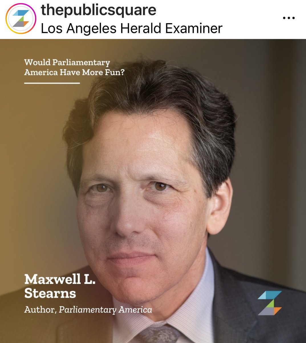 newsterrier's tweet photo. Our columnist will be in conversation with Stearns, author of the new book, Parliamentary America: The Least Radical Means of Radically Repairing Our Broken Democracy. https://t.co/CbrltDtUGK