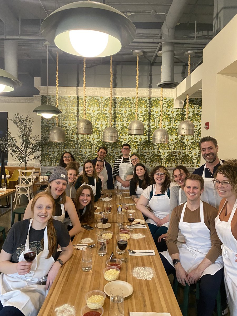 canna_brain's tweet photo. First Hill lab and @MayoOnTheBrain lab joint team building event. It started with boldering (photos not shown for posterity) and ended with a pizza making class. https://t.co/YrZyqOLDYo