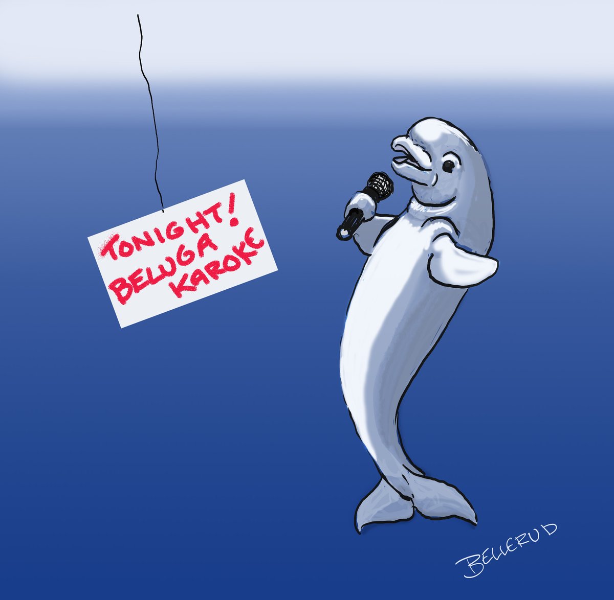 Did you know beluga whales have a complex communication repertoire of whistles, clicks, and chirps. That prompted their nickname “canaries of the sea.” 
🎨 Illustration by Blane Bellerud, NOAA Fisheries
🔎 Learn more: bit.ly/3Qn7BcA
#WhaleWeek