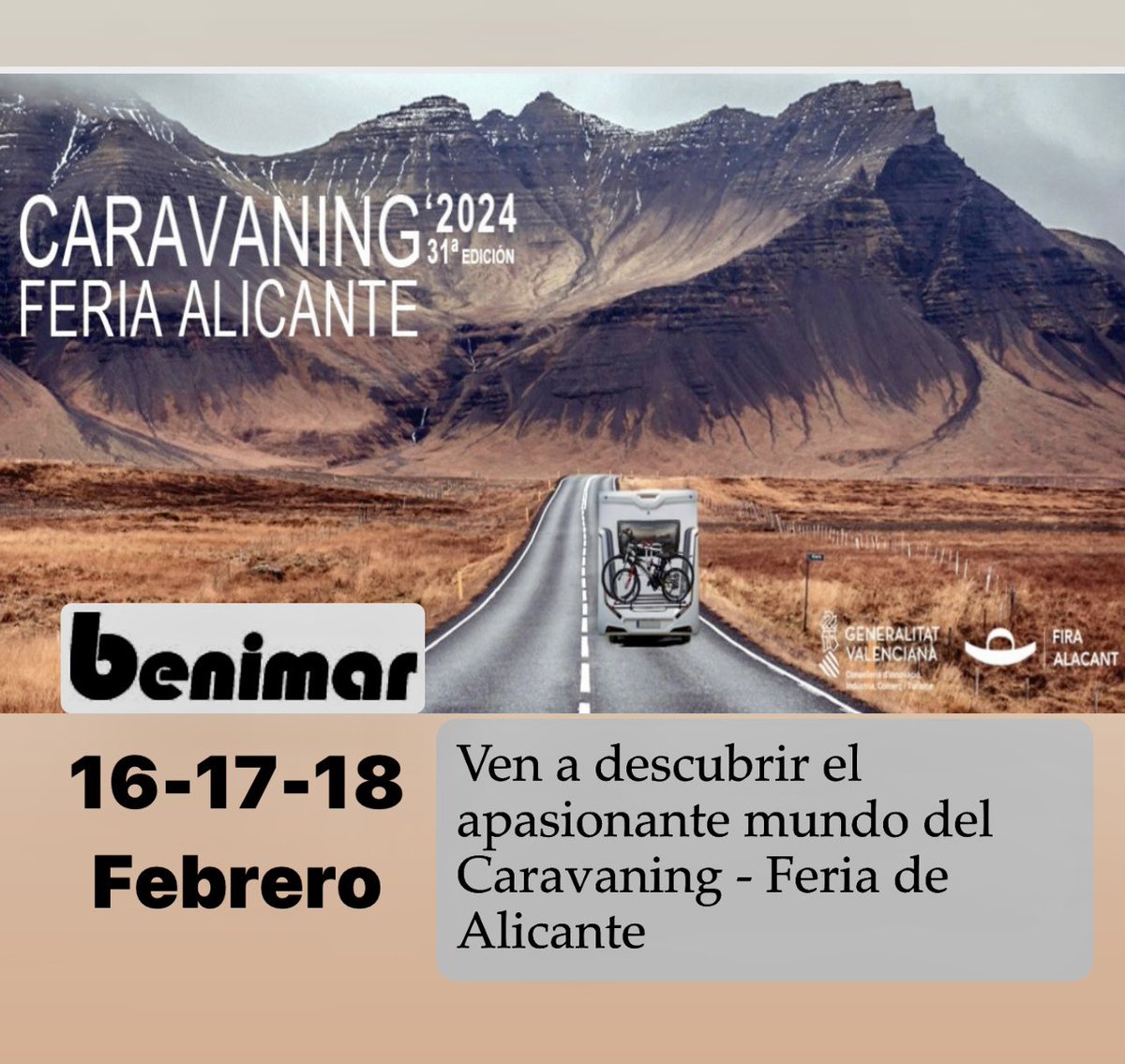 roulotcaravanas's tweet photo. Segundo fin de semana en la
Feria del Caravaning de #Alicante
Aroa y Carmen de #Roulot estarán en el stand de #benimar atendiendo a los clientes de Madrid y Zona Centro https://t.co/vEmgesKibJ
