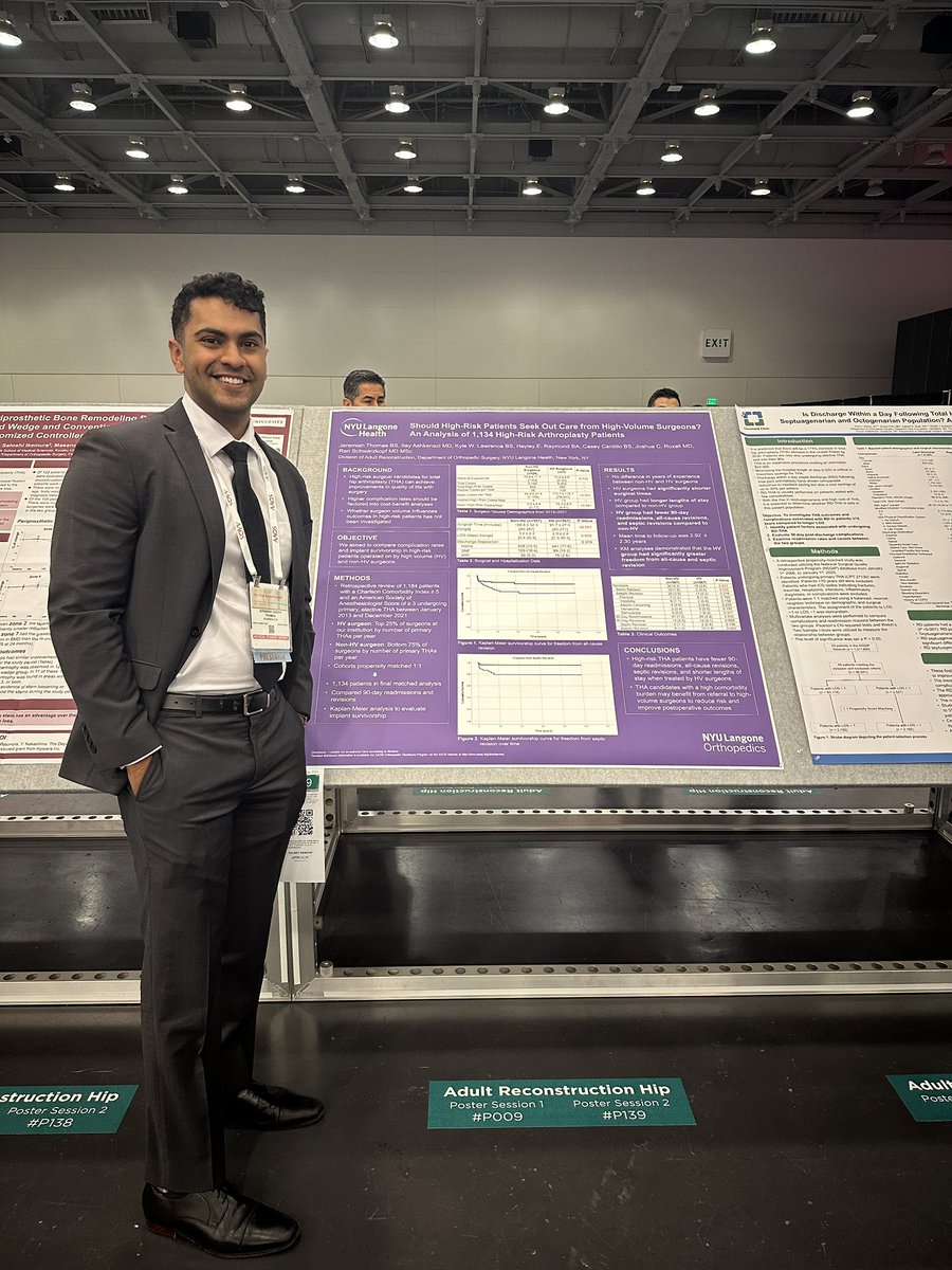 Thankful to have the opportunity to present my research #AAOS2024 <a href="/AAOS1/">AAOS</a>. Biggest thanks to <a href="/NYUARResearch/">NYU Langone Adult Reconstruction Research Center</a> <a href="/nyulangoneortho/">NYU Langone Orthopedics</a> who provided the infrastructure for us to be able to conduct these studies.