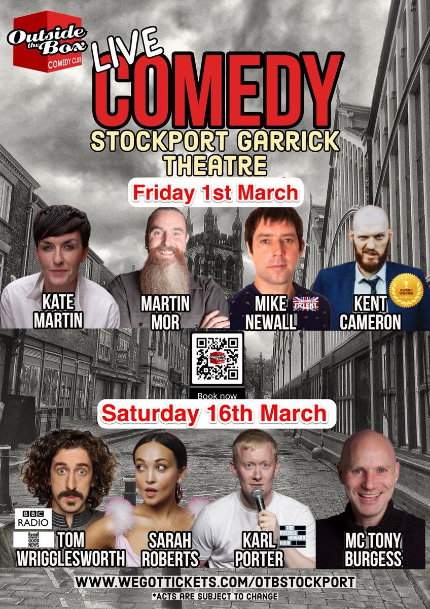 OTBStockport's tweet photo. 2 shows in #Stockport in March. Tickets➡️ https://t.co/1dzl1GY5KO
#theheatons #romiley #edgely #cheshire #woodley #bredbury #offerton #marple #bramhall #wilmslow #poynton #levenshulme #manchester #didsbury #cheadle #hazelgrove #disley #heaviley #mellor #reddish #congleton #hyde https://t.co/oZf6hvOCTj