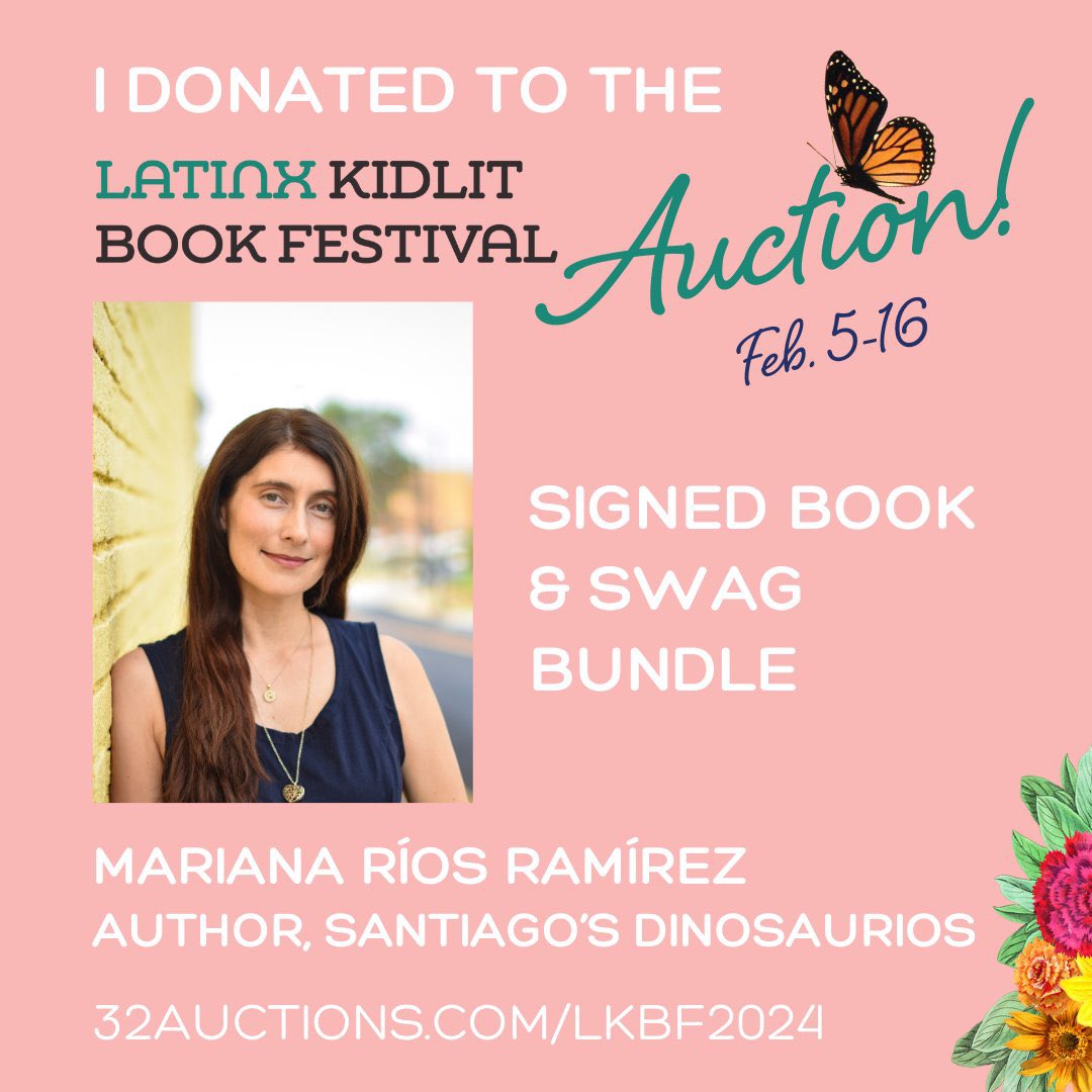 The #lkbf24 Publishing Auction ends today!

#Auction benefits Latinx Kidlit Book Festival, a 501(c)3 nonprofit literacy organization and you can still bid on amazing items. 

I’m thrilled to see bids for Santiago’s 🦕book! 

Check it out:

32Auctions.com/LKBF2024

@LatinxKidLitBF