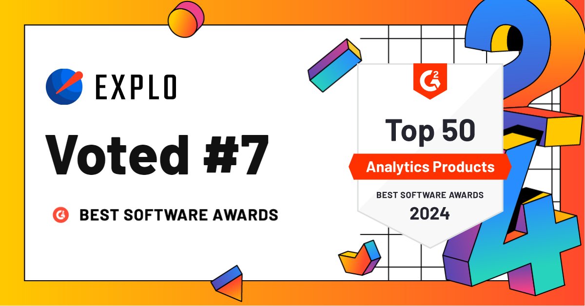 tryexplo's tweet photo. Heartfelt thanks to our customers, partners & team who helped us achieve being named one of G2’s top Analytics Software Products of 2024. Thank you for the recognition @G2dotcom 

Your confidence in us fuels our drive and our mission to change how companies share data and build reports.

Continue reading: https://t.co/J4da4kuNcq

#BestSoftware2024 #G2 #Analytics #SaaS #Dashboards #Report