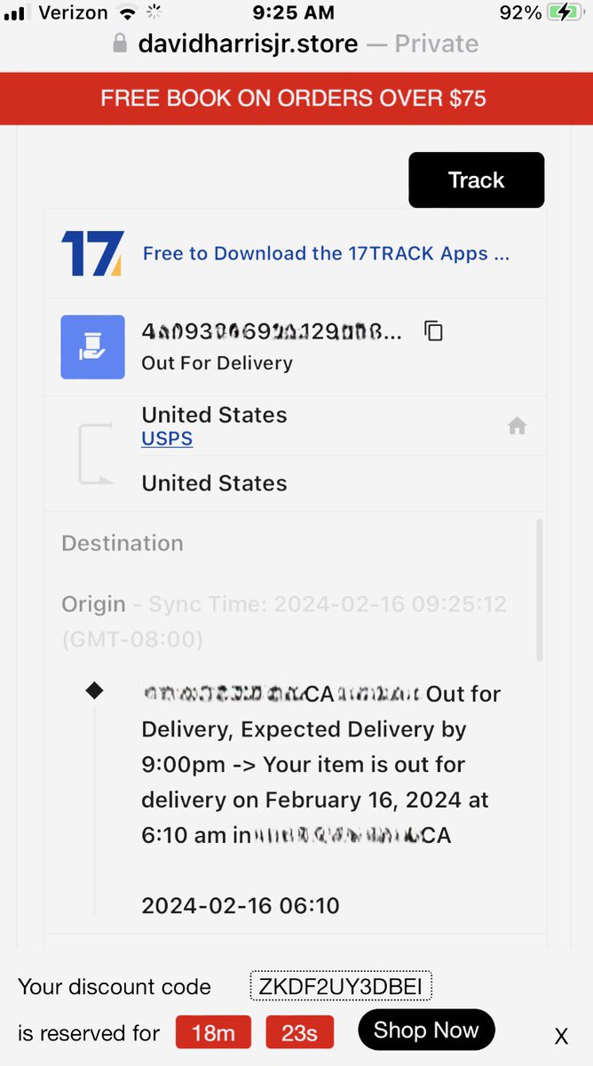 CA_Patriot9's tweet image. ~ Here’s a 20% Off Discount Code 
in case you’re considering buying anything from the #DavidHarrisJr store! 
It’s on the bottom of this shipping notification ~

He’s got some gooooood stuff! 

I have a shipment being delivered today!!! #America 🇺🇸🇺🇸🇺🇸

#FJB 

#Trump2024 
_