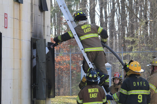 As heavy as the hose can be from the ground, it only gets heavier when trying to operate it from heights. This practice helped students get comfortable with not only the weight of the hose but also the skill itself because when a real fire comes around every second matters.