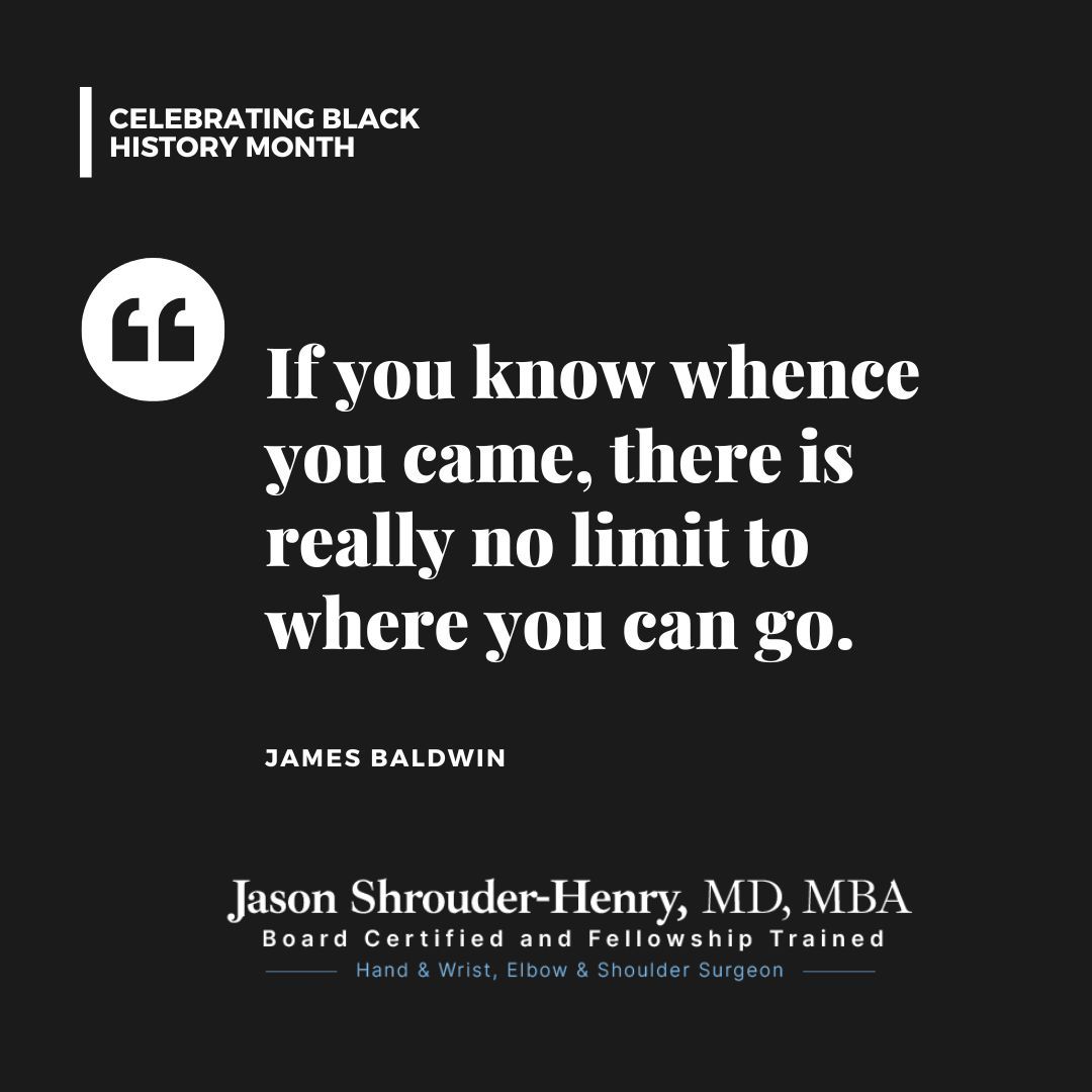 This month, we celebrate the achievements, contributions, and rich cultural heritage of African Americans! #blackhistorymonth #DrJasonShrouderHenry #handandwristsurgeon #shoulderandelbowsurgeon #orthopedicsurgeon #sportsmedicine