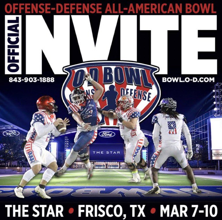 Blessed to get an invitation from O-D All American Bowl!! @TomCrawfordHC @ThomasJLash @coach_rudy7