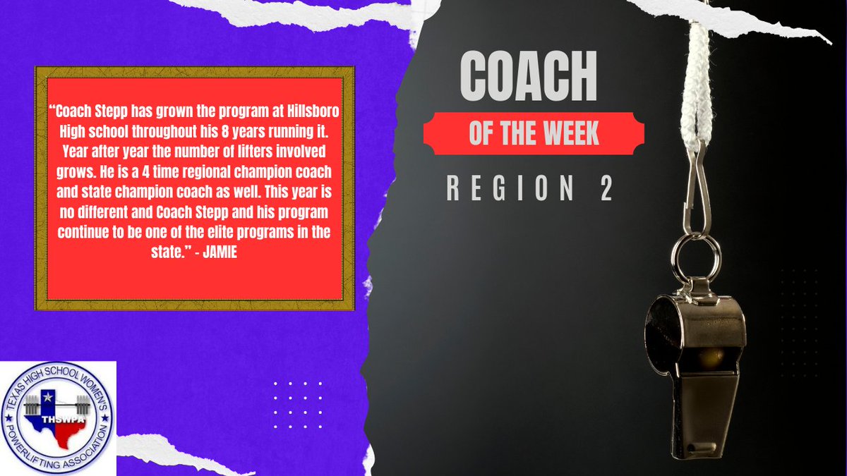 thswpa's tweet photo. Congratulations to Josh Stepp @jwstepp12 from Hillsboro HS for being selected as Region 2 Coach of the Week! Your coaching exemplifies hard work, integrity, and sportsmanship for all to see. Thank you from THSWPA! Keep up the good work. #thswpa #thswpar2 https://t.co/mR1tkTADtj