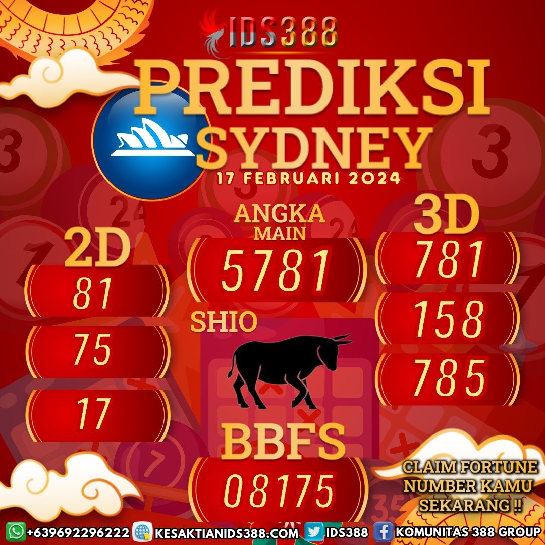 Ids388's tweet photo. 🎲PREDIKSI TOGEL IDS388🎲
Tanggal : 17 FEBRUARI 2024

Utamakan prediksi sendiri ya bosku, semoga podium^^

link daftar » https://t.co/OlqtTJIQrE
LINK CHANNEL » https://t.co/StXKCKbhl9

#ids388 #togelonline #togelsydney #togelsingapore #togelhongkong #prediksitogel https://t.co/hMkIkMDuiM